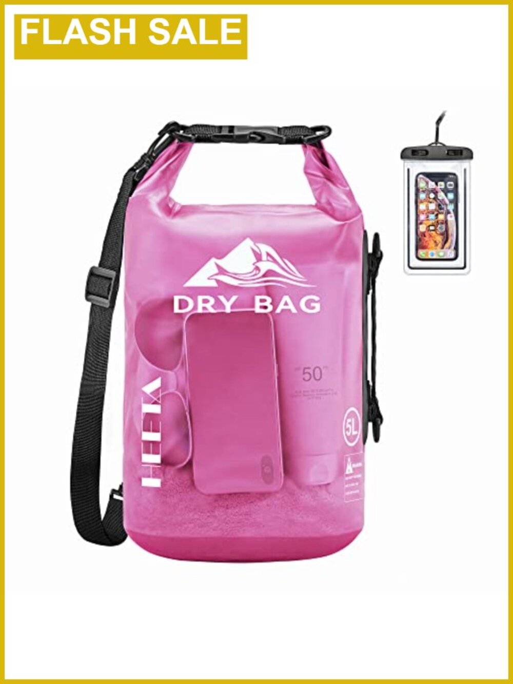 HEETA Waterproof Dry Bag Backpack PVC 5L Roll Top Hiking Kayaking